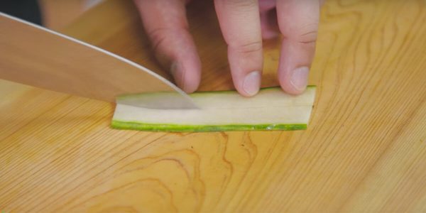 Cutting Sliced Cucumber