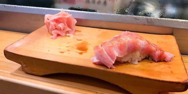 otoro nigiri sushi at Daiwa restaurant Tokyo